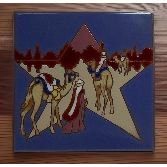 3 Mag Mor Studios Beautiful Tiles Wisemen Shepherds Holy Jesus Birth Bethlehem - Picture 1 of 7